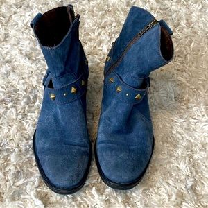 Born Blue Suede Booties